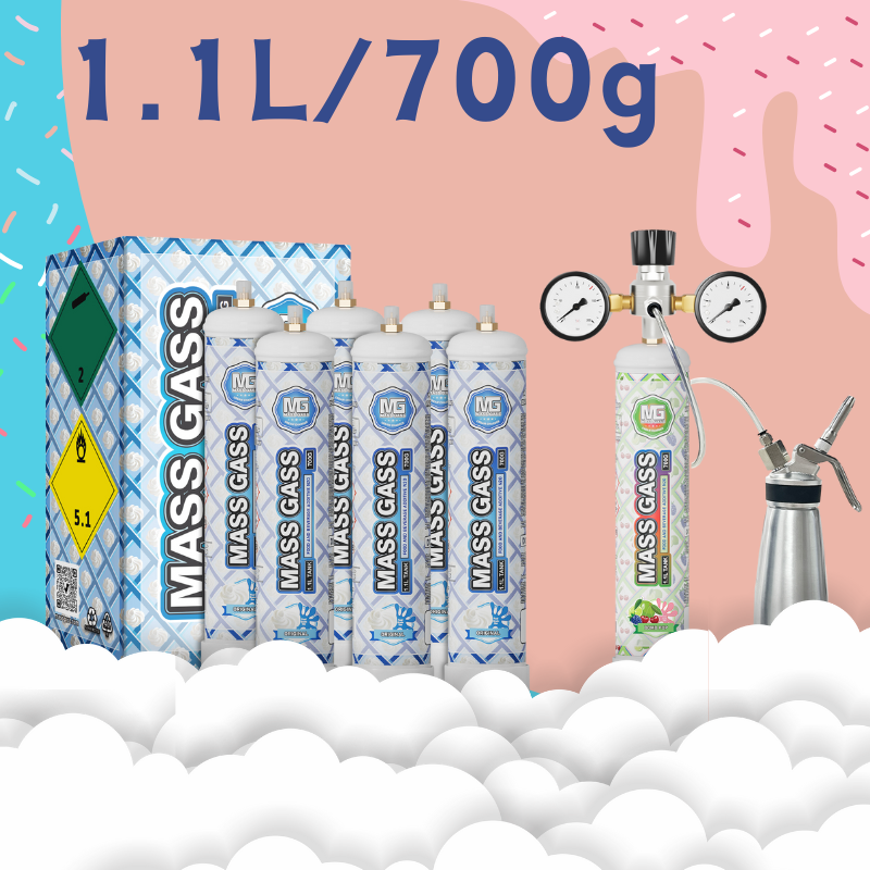 MassGass 1.1L/700g Cream Charger Tanks